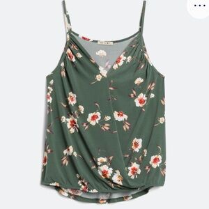 Floral Sleeveless Surplice Top
